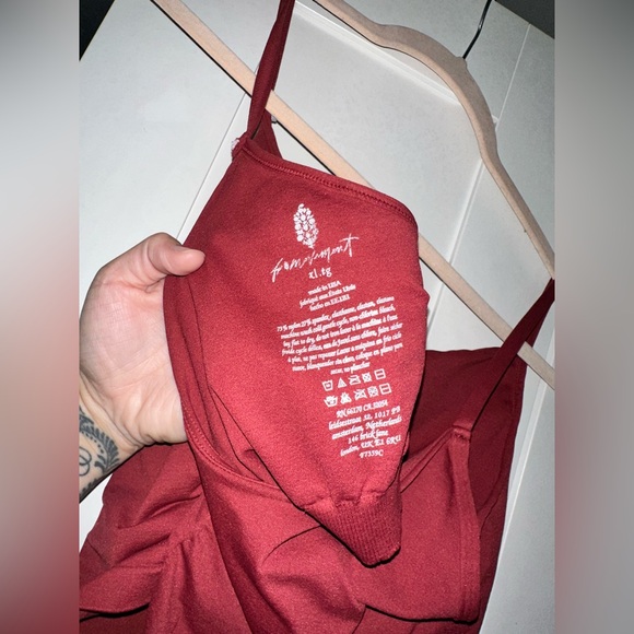 NWOT Free People Good Karma Ruched Crop Tank - Sour Cherry - Picture 7 of 9